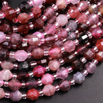 Genuine Natural Red Pink Spinel Gemstone Rounded Prism 6mm Beads 15.5" Strand