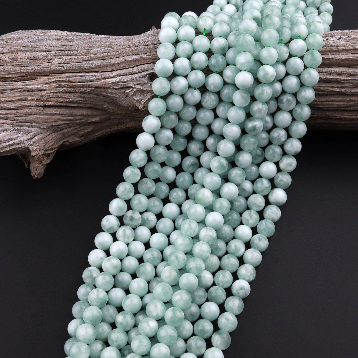 9-10MM Green Moonstone Gemstone Grade AA Round Loose Beads 15.5 inch F –  DayBeads