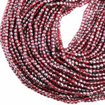 AAA Natural Red Garnet 4mm Faceted Cube Square Dice Beads 15.5" Strand