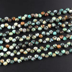 Natural African Turquoise Faceted 6mm Rounded Briolette Teardrop Beads Good For Earrings 15.5" Strand