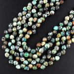 Natural African Turquoise Faceted 6mm Rounded Briolette Teardrop Beads Good For Earrings 15.5" Strand