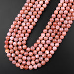 AAA Natural Peach Moonstone 4mm 6mm 8mm 10mm Round Beads 15.5" Strand