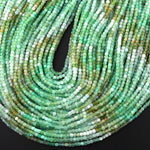Natural Chrysoprase Faceted 2mm 3mm Cube Square Dice Beads Gemstone 15.5" Strand