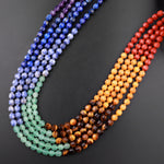 Natural Chakra Beads 4mm 6mm 8mm 10mm Rounded Prism Gemstone Amethyst Lapis Sodalite Aventurine Tiger's Eye Yellow Jade Red Jasper