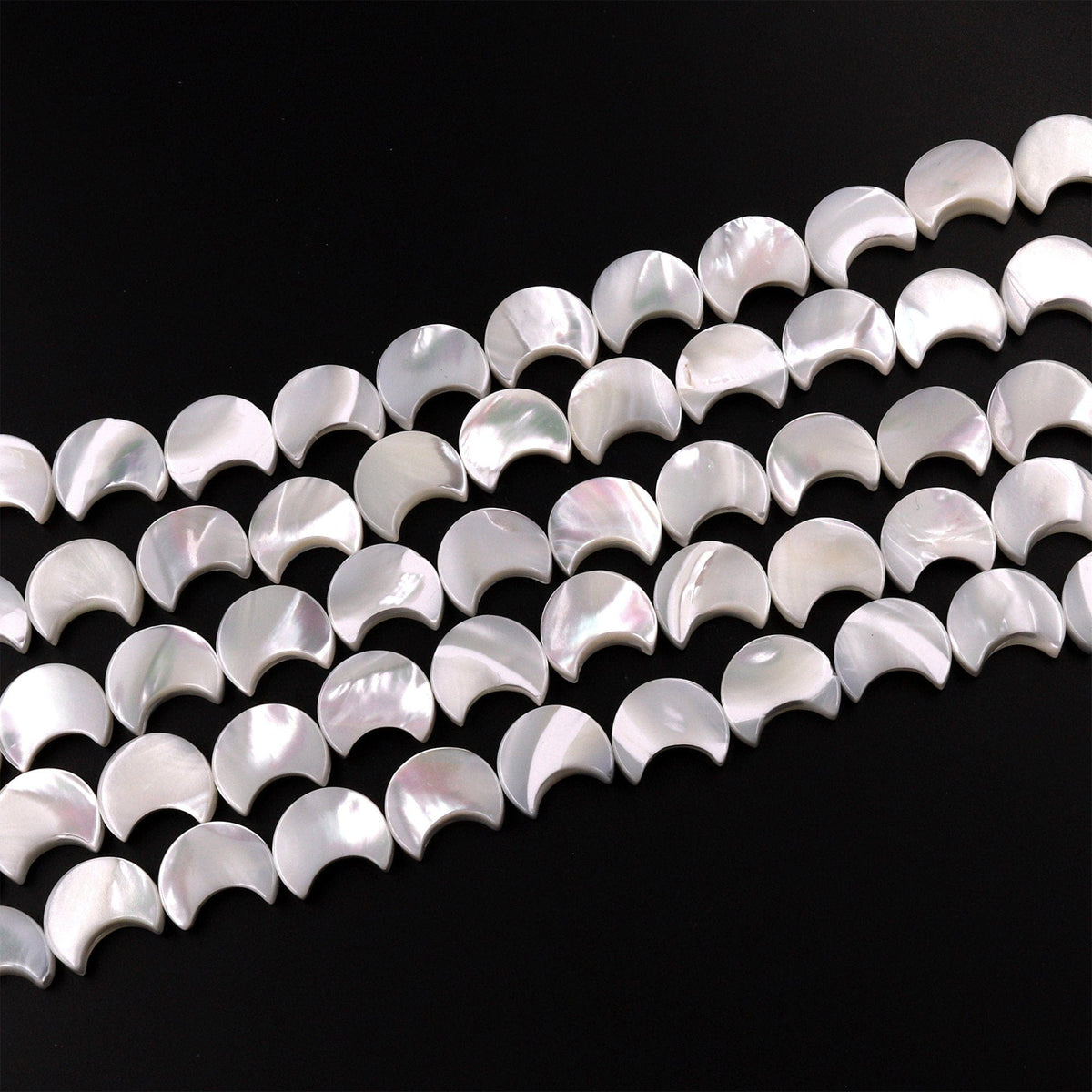 Natural Mother of Pearl Moon Shell Beads — Abbey Road Collection