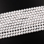 AAA Natural White Mother of Pearl 4mm 6mm 8mm 10mm Smooth Round Beads Iridescent Shell 15.5" Strand