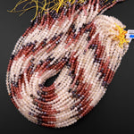 Micro Faceted Multicolor Mixed Gemstone Round Beads 4mm Strawberry Quartz Rutile Quartz Chevron Amethyst 15.5" Strand