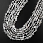 Natural Green Phantom Quartz Freeform Chip Pebble Nugget Beads Gemstone 15.5" Strand