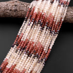 Micro Faceted Multicolor Mixed Gemstone Round Beads 4mm Strawberry Quartz Rutile Quartz Chevron Amethyst 15.5" Strand