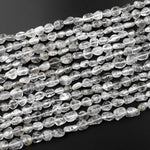 Natural Green Phantom Quartz Freeform Chip Pebble Nugget Beads Gemstone 15.5" Strand