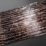 AAA Micro Faceted Multicolor Natural Smoky Quartz Prism Beads 4mm Laser Diamond Cut Gemstone 15.5" Strand