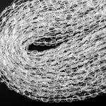 Natural Rock Crystal Quartz Beads Faceted Square Cushion Icy Clear Rock Crystal Quartz 15.5" Strand