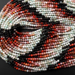 Micro Faceted Multicolor Mixed Gemstone Round Beads 3mm Rainbow Agate Amazonite Smoky Quartz 15.5" Strand