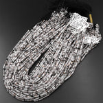 Natural Black Tourmaline Rutilated Rutile Quartz 3mm Faceted Rondelle Beads Micro Faceted Diamond Cut Gemstone 15.5" Strand