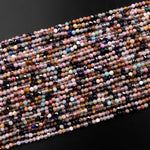 Micro Faceted Multicolor Mixed Gemstone Round Beads 2mm Opal Amazonite Lapis Amethyst Spinel Apatite 15.5" Strand