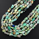 Natural Chrysocolla Azurite Freeform Chip Pebble Nugget Beads Gemstone 15.5" Strand