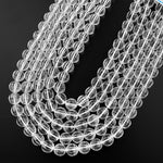 Natural Rock Crystal Quartz Faceted Lantern Beads Rounded 10mm 15.5" Strand