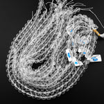 Natural Rock Crystal Quartz Faceted Lantern Beads Rounded 10mm 15.5" Strand