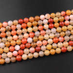 Natural Golden Phantom Quartz 4mm 6mm 8mm 10mm 12mm Round Beads Multi Color Quartz Crystal Gemstone 15.5" Strand