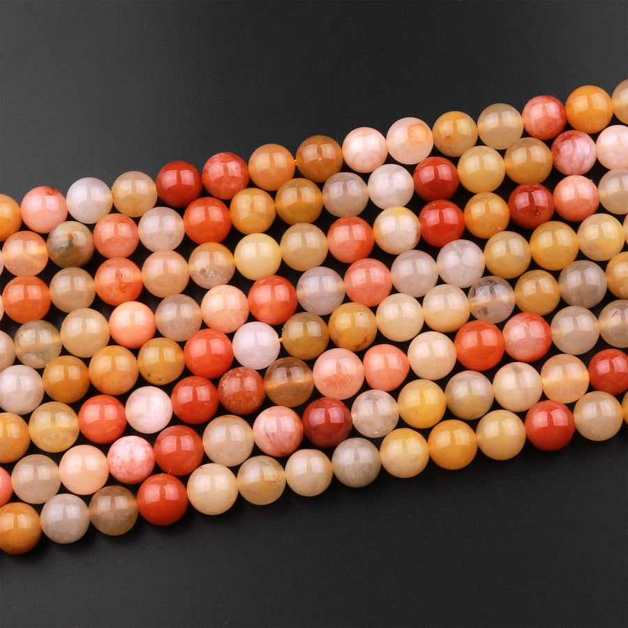 Natural Golden Phantom Quartz 4mm 6mm 8mm 10mm 12mm Round Beads Multi Color Quartz Crystal Gemstone 15.5" Strand