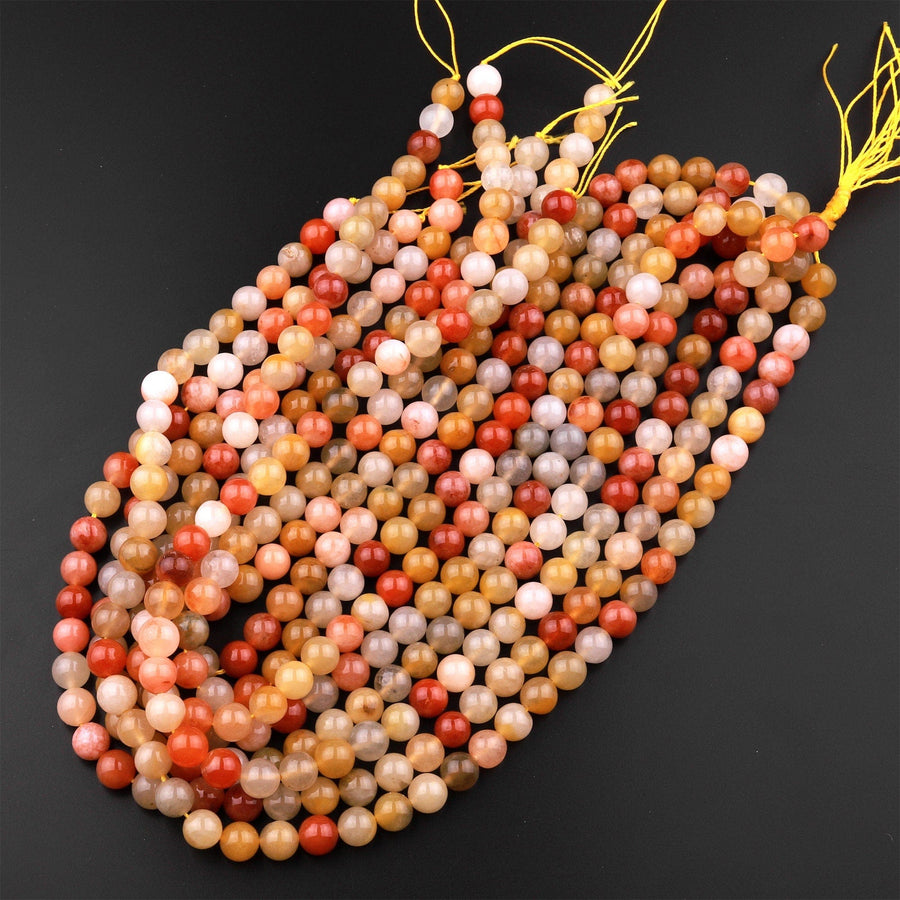 Natural Golden Phantom Quartz 4mm 6mm 8mm 10mm 12mm Round Beads Multi Color Quartz Crystal Gemstone 15.5" Strand