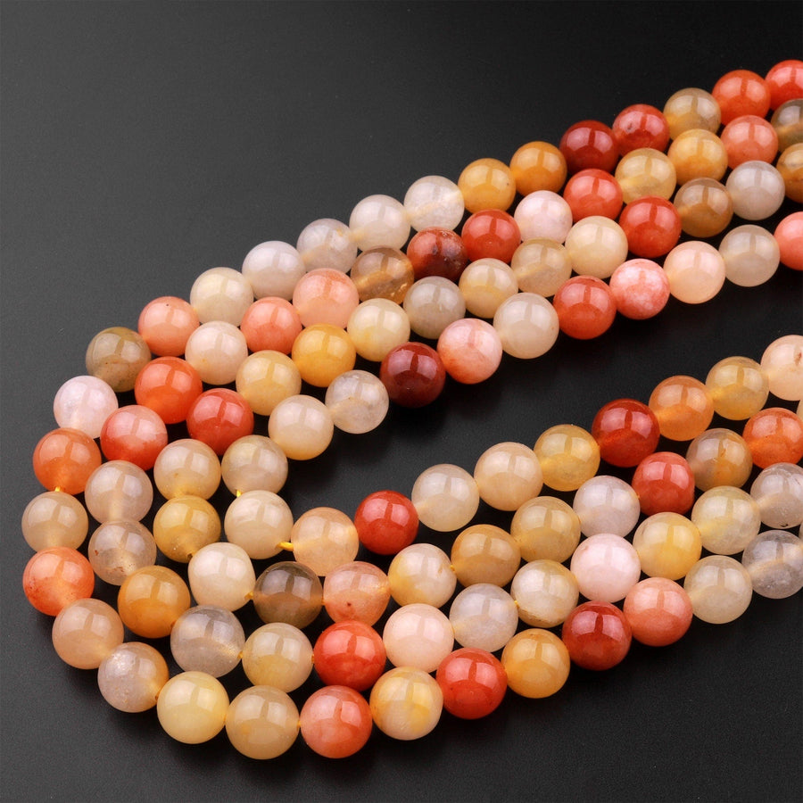 Natural Golden Phantom Quartz 4mm 6mm 8mm 10mm 12mm Round Beads Multi Color Quartz Crystal Gemstone 15.5" Strand