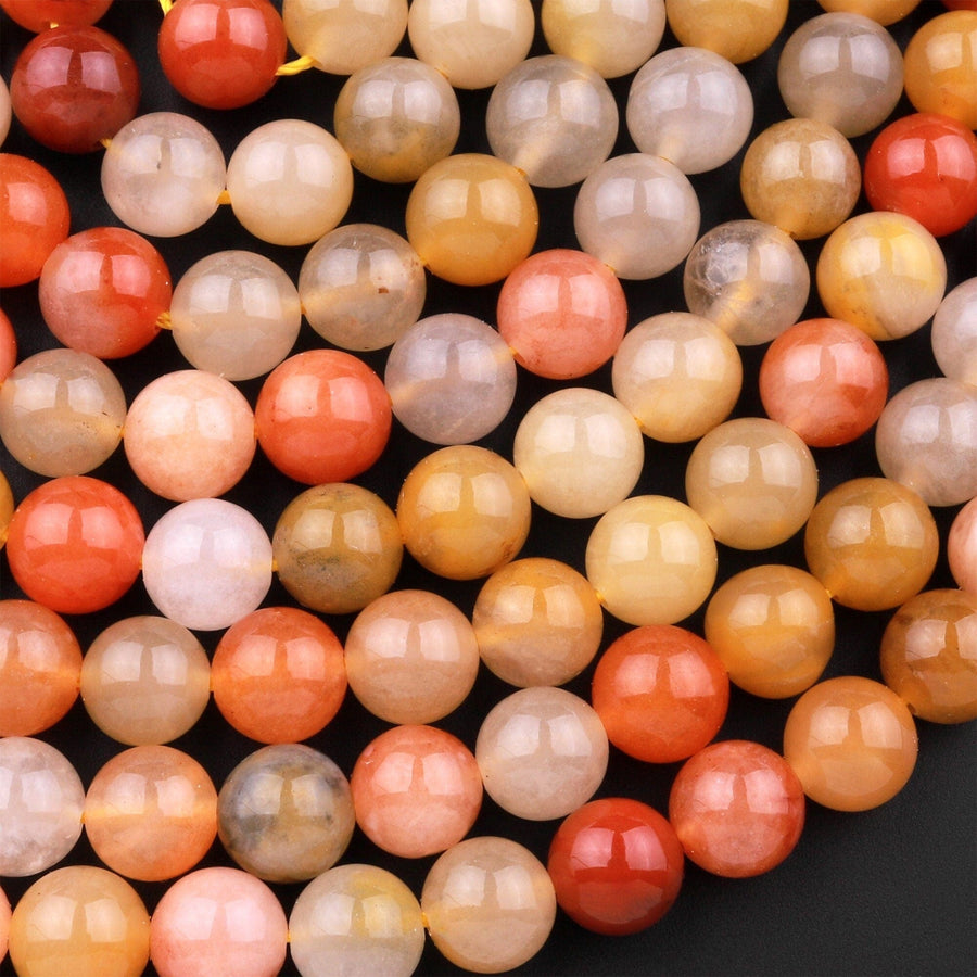 Natural Golden Phantom Quartz 4mm 6mm 8mm 10mm 12mm Round Beads Multi Color Quartz Crystal Gemstone 15.5" Strand