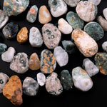 Natural Ocean Jasper Beads Raw Druzy Drusy Freeform Nuggets Green Yellow Orbs Eyes High Quality Gemstone 15.5" Strand