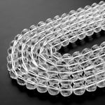 Natural Rock Crystal Quartz Faceted Lantern Beads Rounded 10mm 15.5" Strand