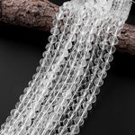 Natural Rock Crystal Quartz Faceted Lantern Beads Rounded 10mm 15.5" Strand