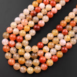 Natural Golden Phantom Quartz 4mm 6mm 8mm 10mm 12mm Round Beads Multi Color Quartz Crystal Gemstone 15.5" Strand