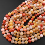 Natural Golden Phantom Quartz 4mm 6mm 8mm 10mm 12mm Round Beads Multi Color Quartz Crystal Gemstone 15.5" Strand