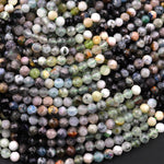 Micro Faceted Multicolor Mixed Gemstone Round Beads 4mm Prehnite Tourmaline Opal 15.5" Strand