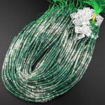 Natural Green Chalcedony 4mm Heishi Rondelle Beads 15.5" Strand