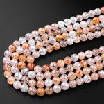 Natural Biotite Mica In Tourmaline Quartz 6mm 8mm 10mm Round Beads 15.5" Strand