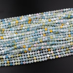 Pastel Beryl Blue Green Aquamarine Pink Morganite 6mm Round Beads 15.5" Strand