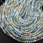 Pastel Beryl Blue Green Aquamarine Pink Morganite 6mm Round Beads 15.5" Strand