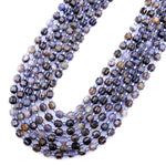 Natural Iolite 6mm Beads Rounded Faceted Energy Prism Double Terminated Points 15.5" Strand