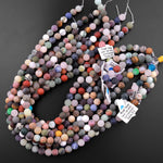 Matte Mixed Gemstone Aventurine Rose Quartz Amethyst Jasper Jade 6mm 8mm 10mm 12mm Round Beads 15.5" Strand