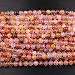 Natural Golden Red Lepidocrocite Quartz 6mm 8mm 10mm 12mm Round Beads 15.5" Strand