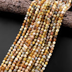 Natural Yellow Opal 6mm Beads Rounded Faceted Energy Prism Double Point Cut 15.5" Strand