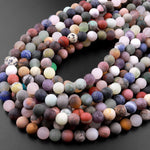 Matte Mixed Gemstone Aventurine Rose Quartz Amethyst Jasper Jade 6mm 8mm 10mm 12mm Round Beads 15.5" Strand