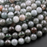 Rare Natural Green Amphibole Phantom Thousand Layer Quartz 4mm a6mm 8mm 10mm Round Beads 15.5" Strand