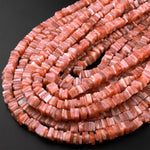 Natural Sunstone Thin Square Heishi Disc Beads 6mm Gemstone 15.5" Strand