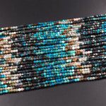 AAA Natural Arizona Chrysocolla Azurite Faceted 2mm 3mm Cube Dice Square Beads Micro Laser Diamond Cut 15.5" Strand