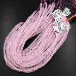Natural Pink Rose Quartz Thin Square Heishi Disc Beads 5mm 8mm Gemstone 15.5" Strand
