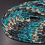 AAA Natural Arizona Chrysocolla Azurite Faceted 2mm 3mm Cube Dice Square Beads Micro Laser Diamond Cut 15.5" Strand