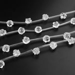 Natural Clear Rose Quartz Crystal Hand Carved Rose Flower Gemstone Beads 8mm 10mm 12mm Choose from 5pcs, 10pcs