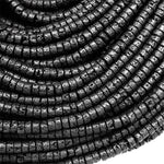 Natural Lava Heishi 4mm Beads Rondelle 15.5" Strand