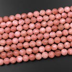 Matte Peach Quartz 8mm Round Beads 15.5" Strand